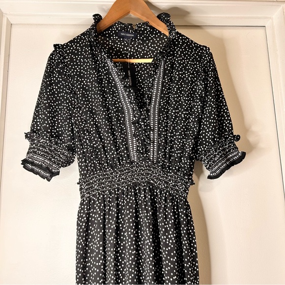 Max Edition Black and White Polka Dot Maxi Dress - Size Small - Picture 4 of 11